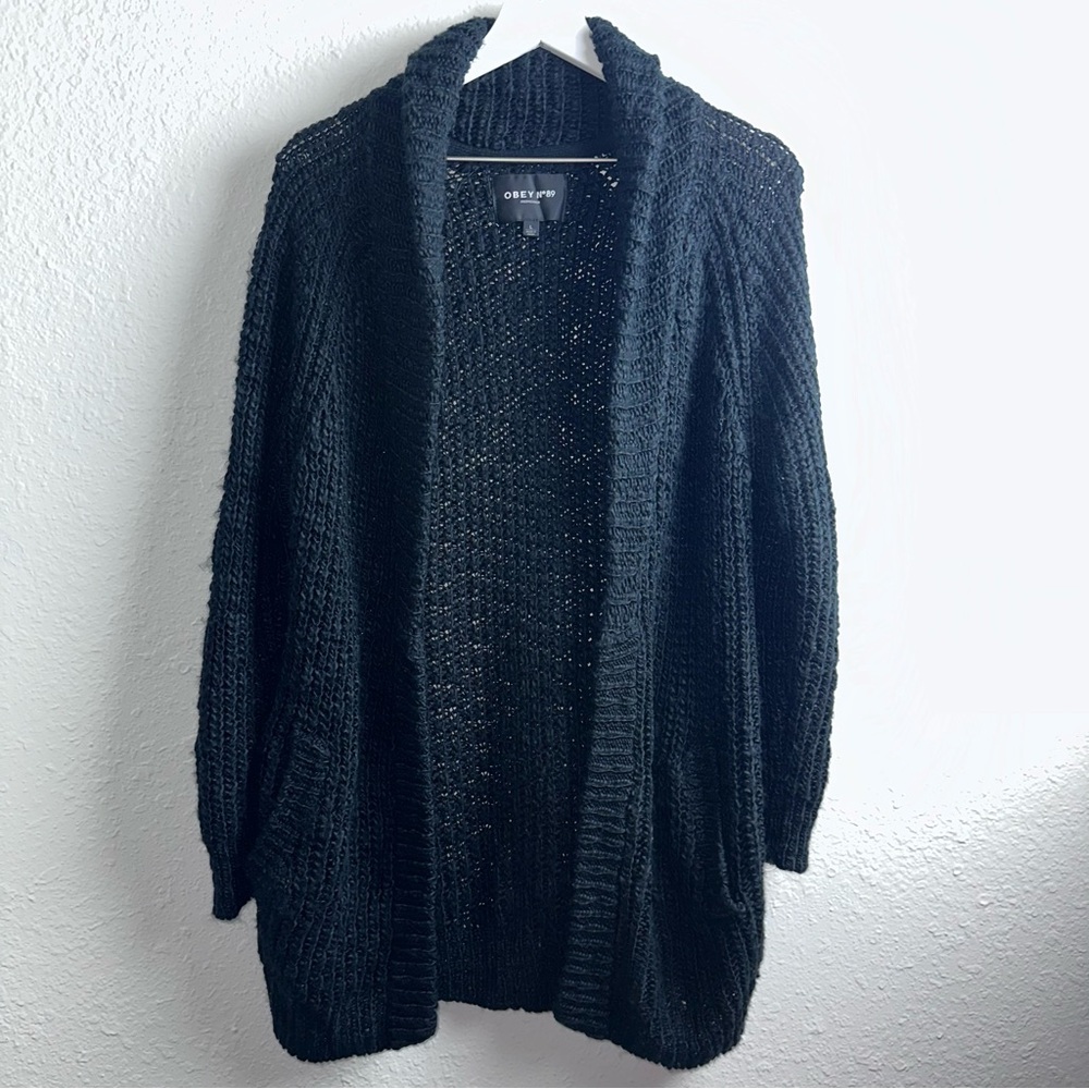 Obey Women's Classic Black Chunky Cardigan